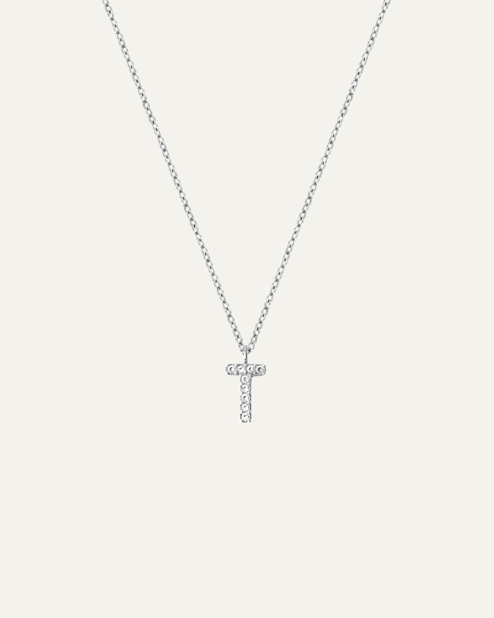 Petite Stone Letter Necklace