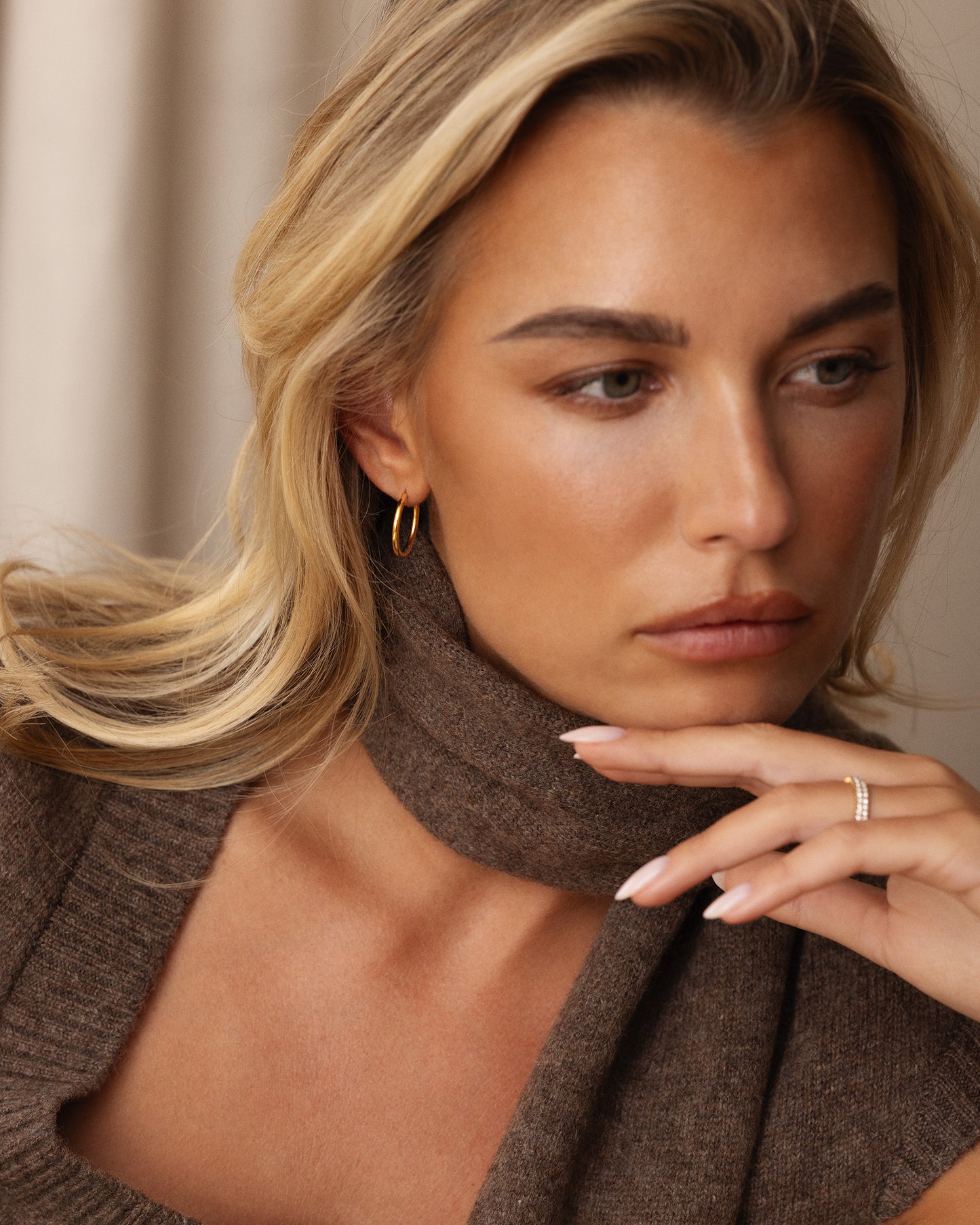 Slim Large Hoops
