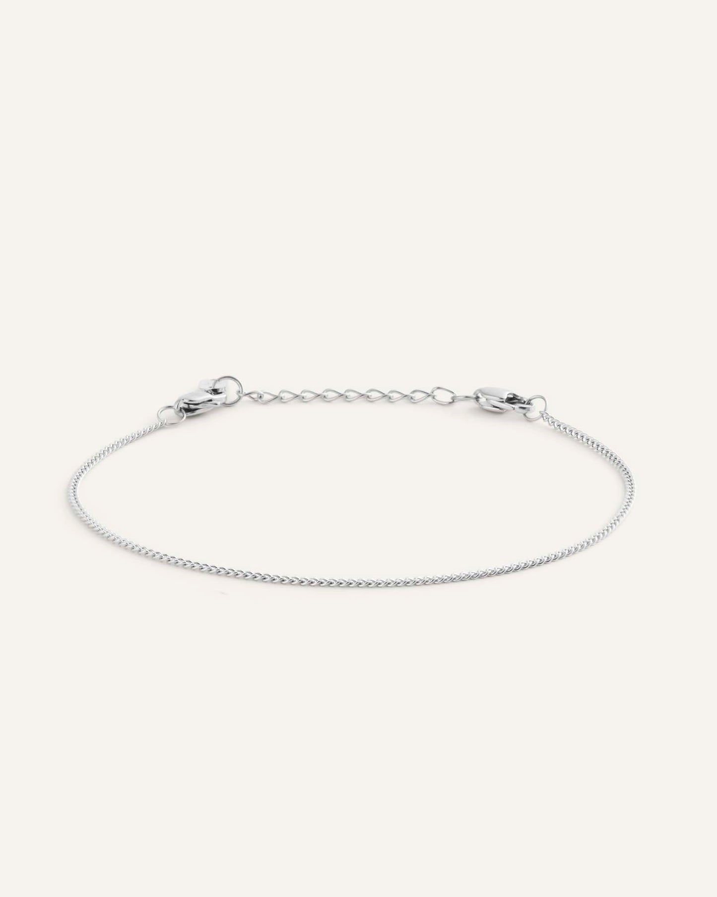 Thin Curb Chain Steel Bracelet