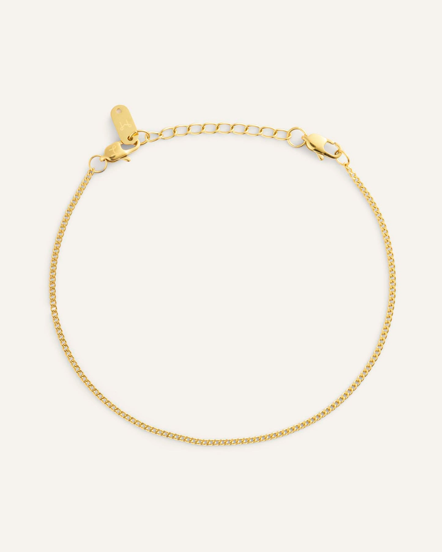 Thin Curb Chain Gold Bracelet