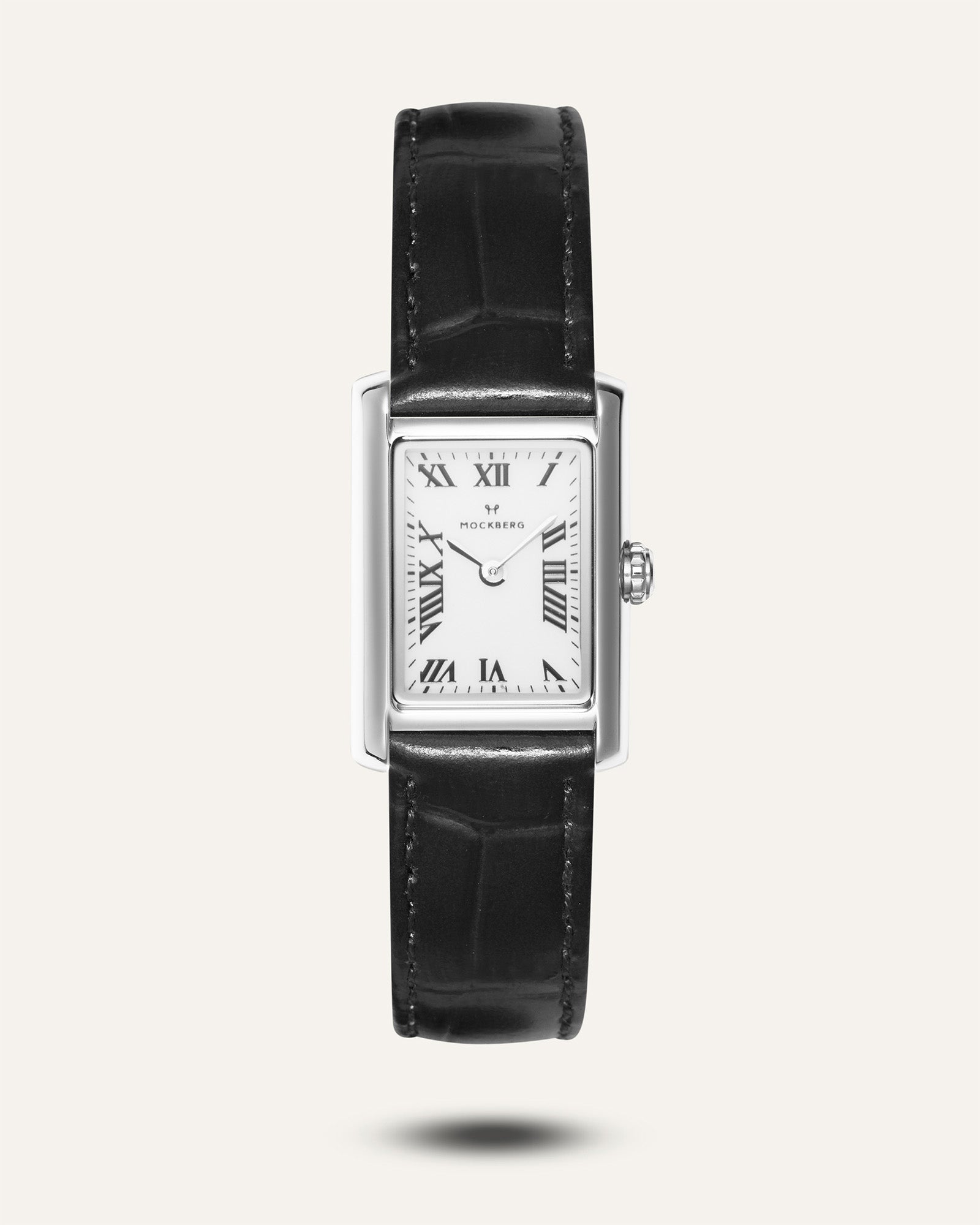 Zeitlose Uhr mit schwarzem Lederarmband