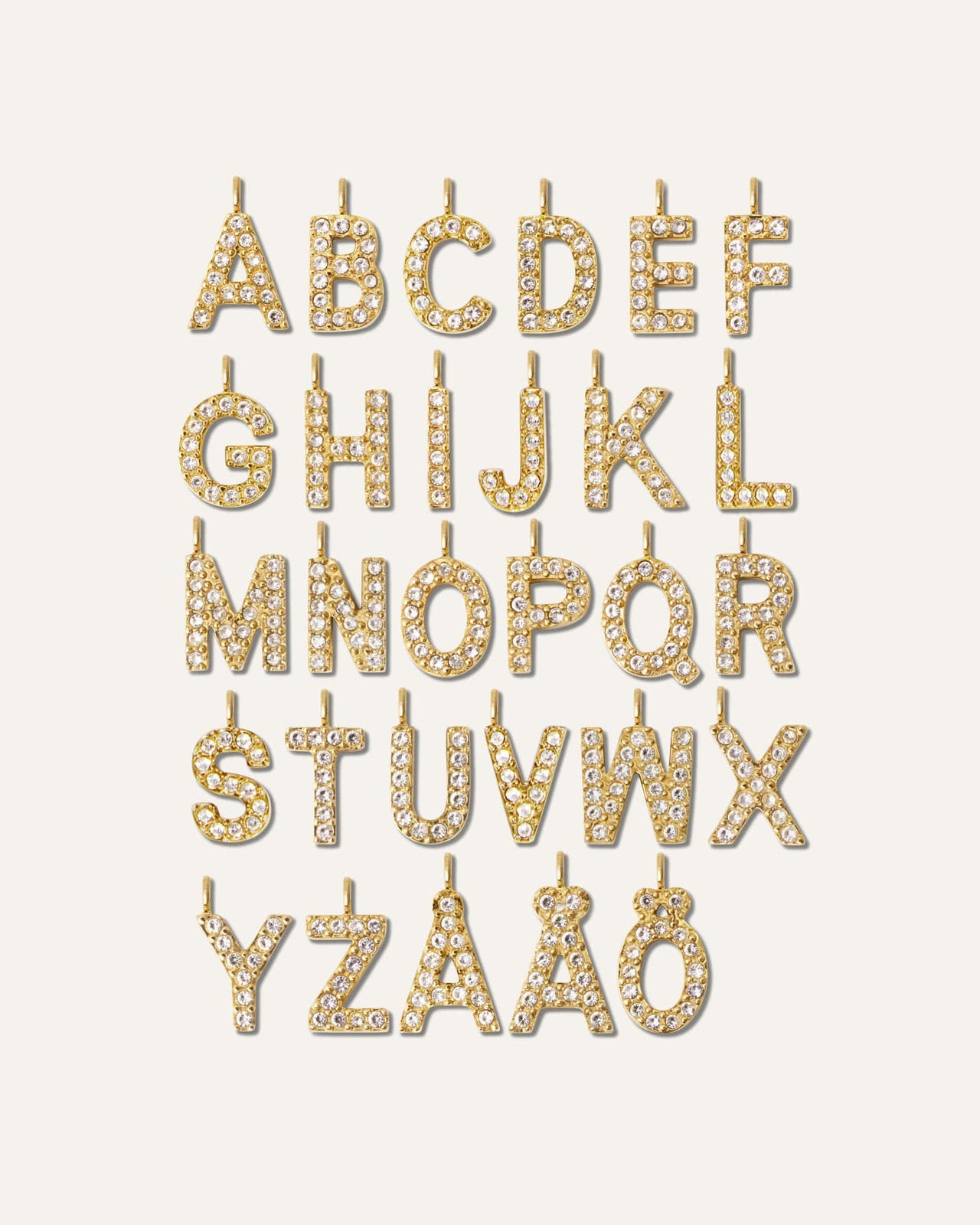 Petite Stone Letter Gold Necklace