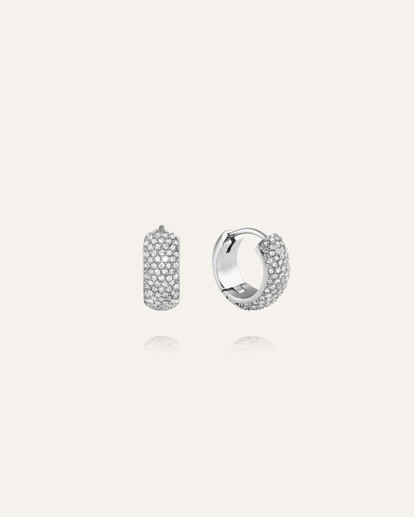 Amour Silver Hoops Small