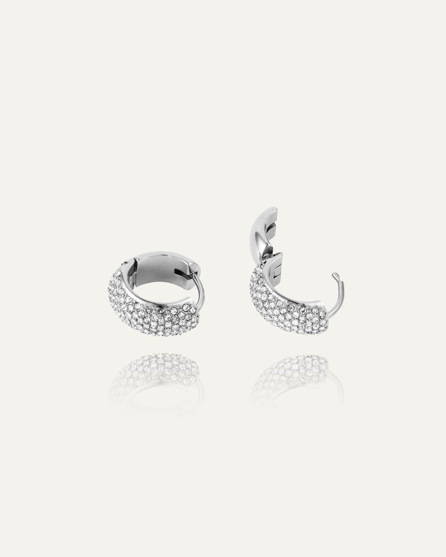 Amour Silver Hoops Small