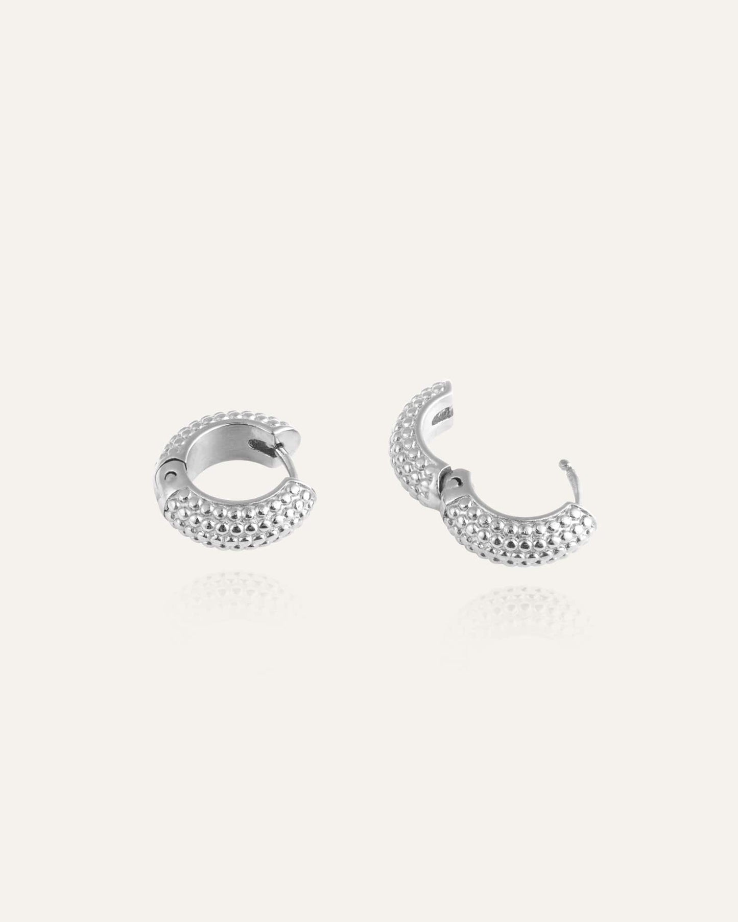 Beaded Hoops Silver Small