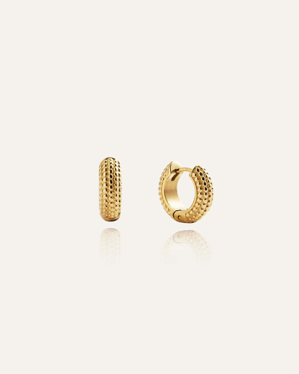 Beaded hoops Gold Small