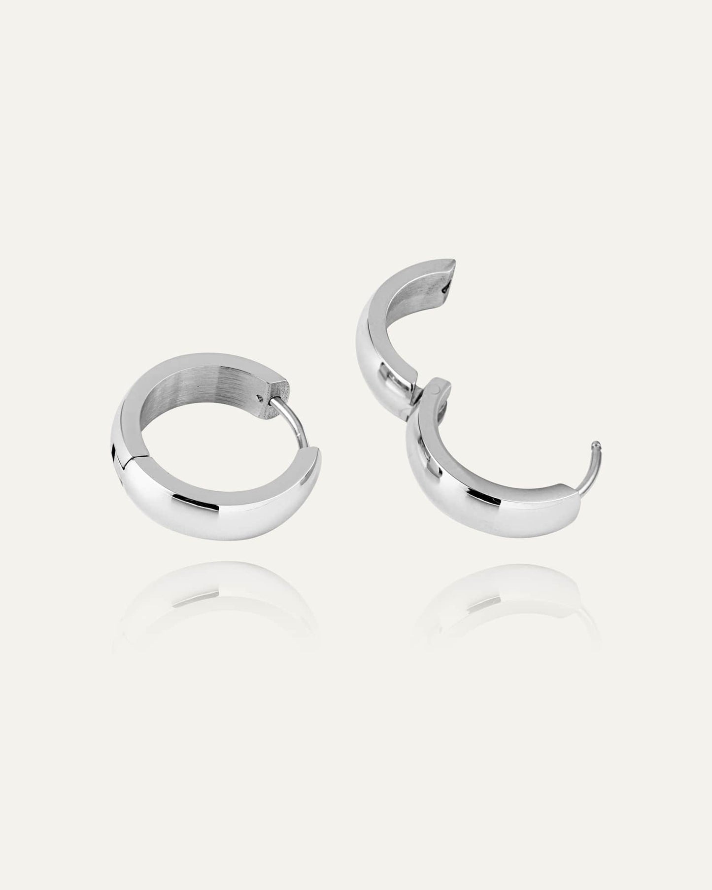Chunky Silver Hoops Large