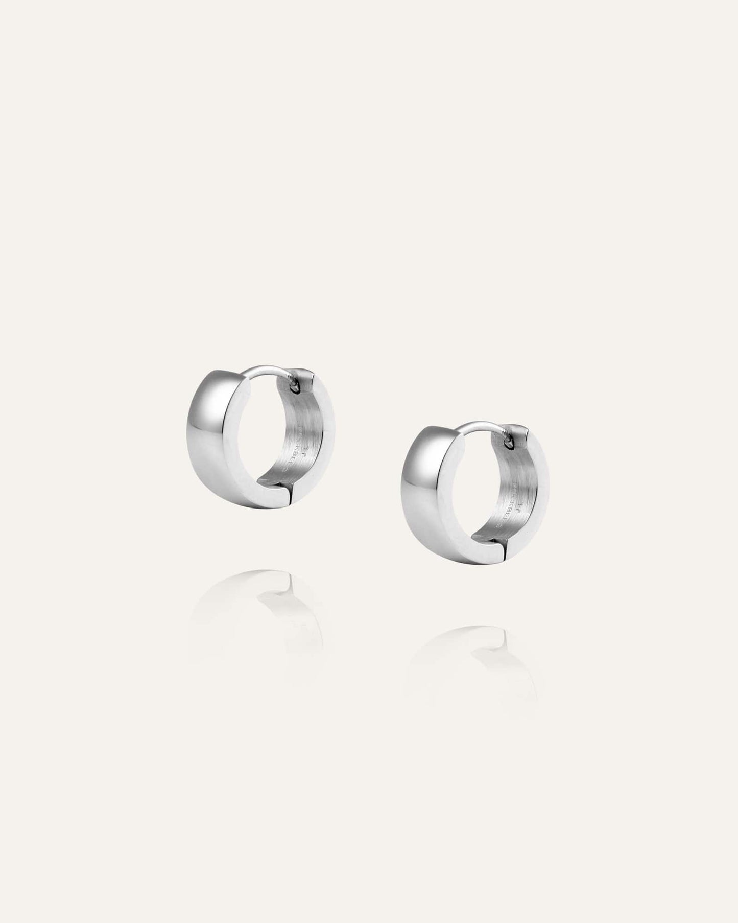Chunky Silver Hoops Small