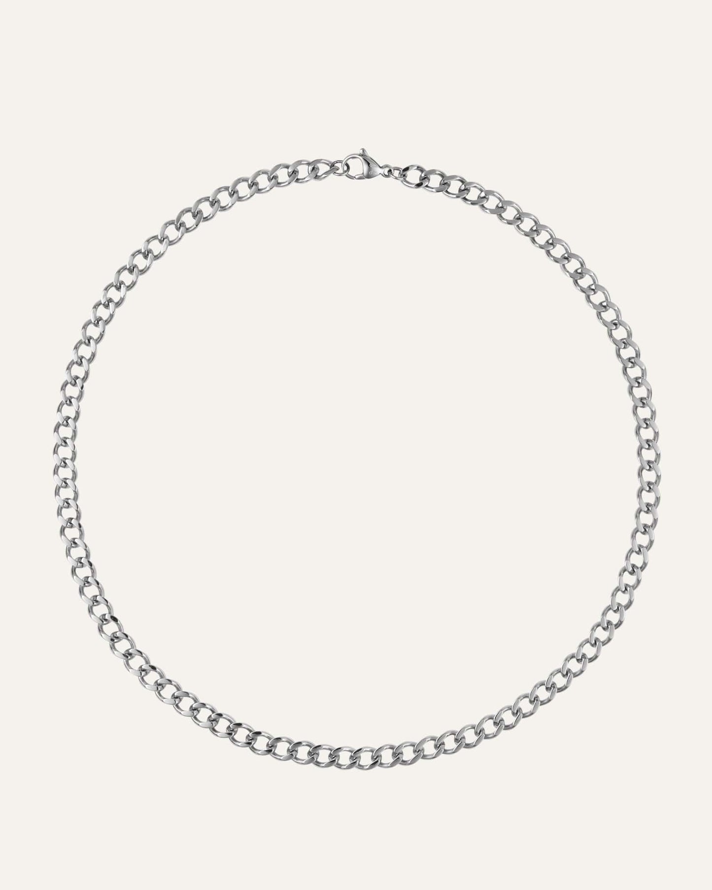 Curb Chain Necklace Silver