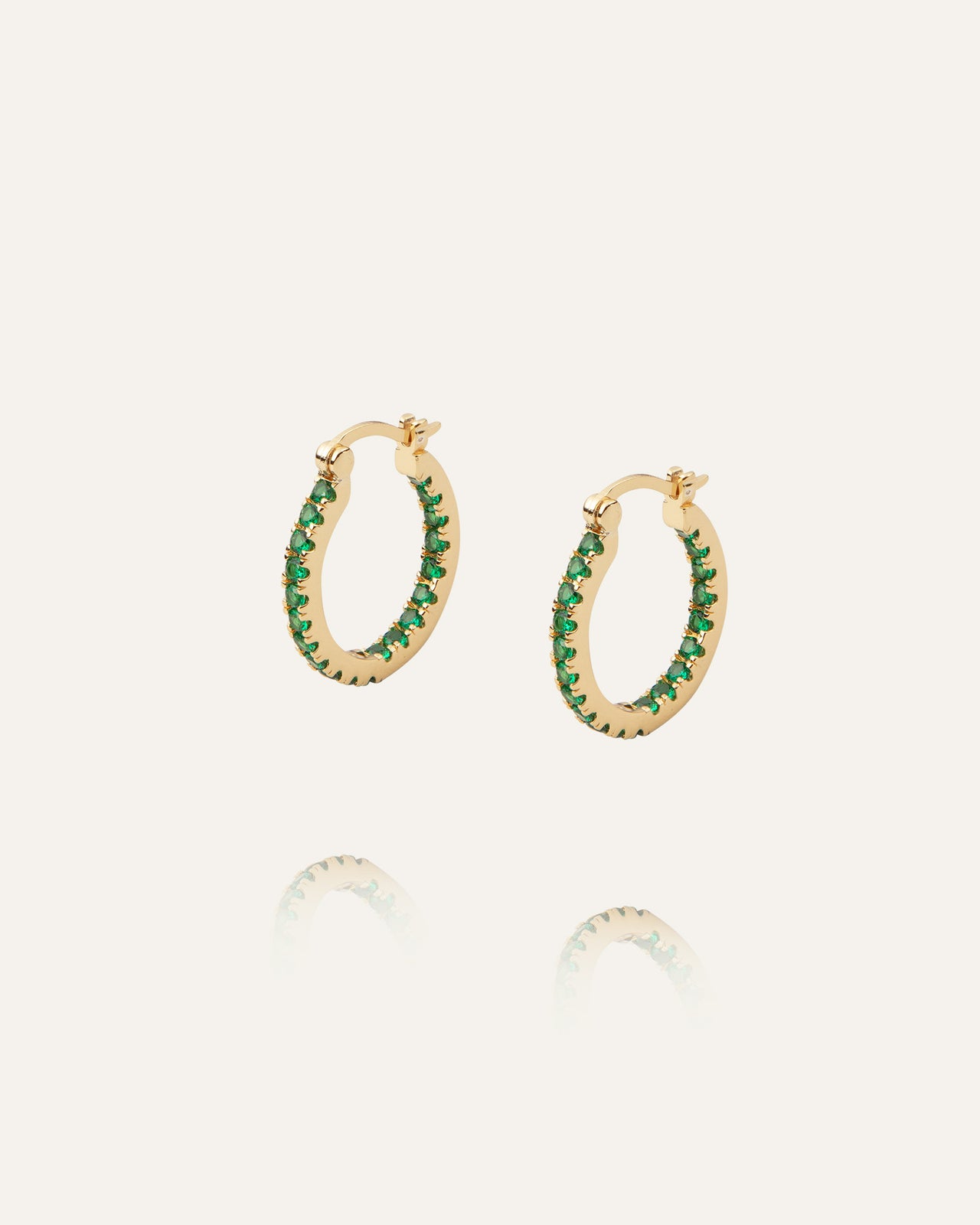 Lunar Earrings Gold / Green