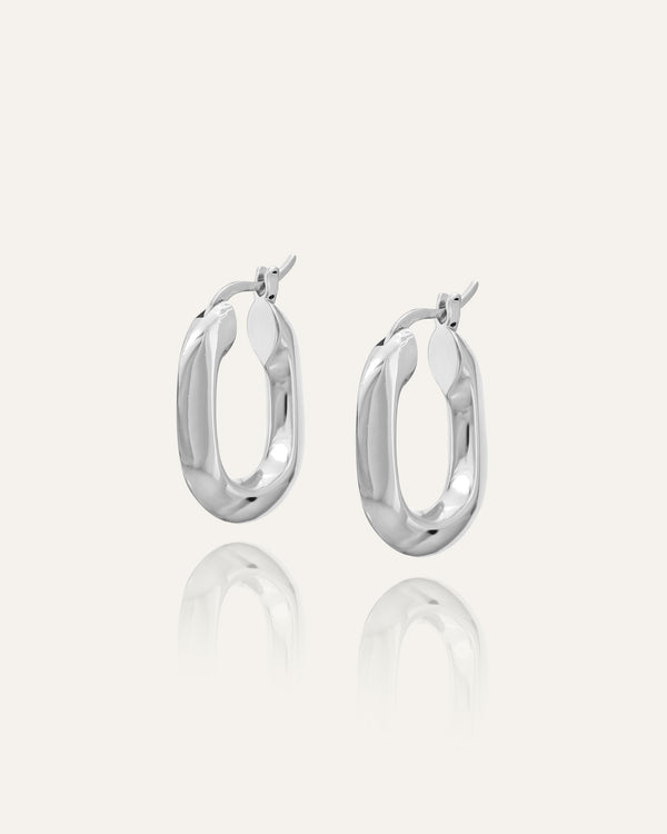 Oval dream earrings silver