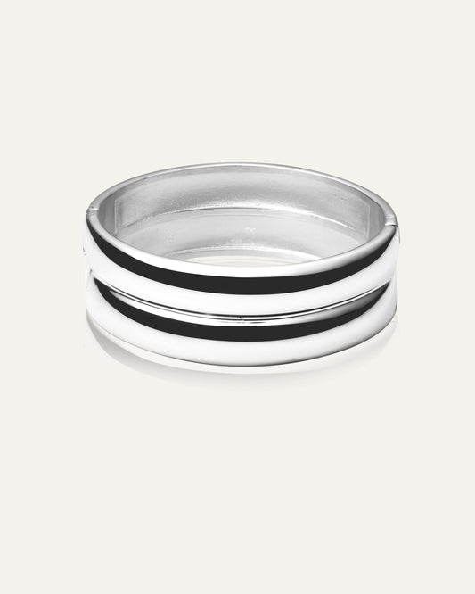 Rebel Double Silver Bangle