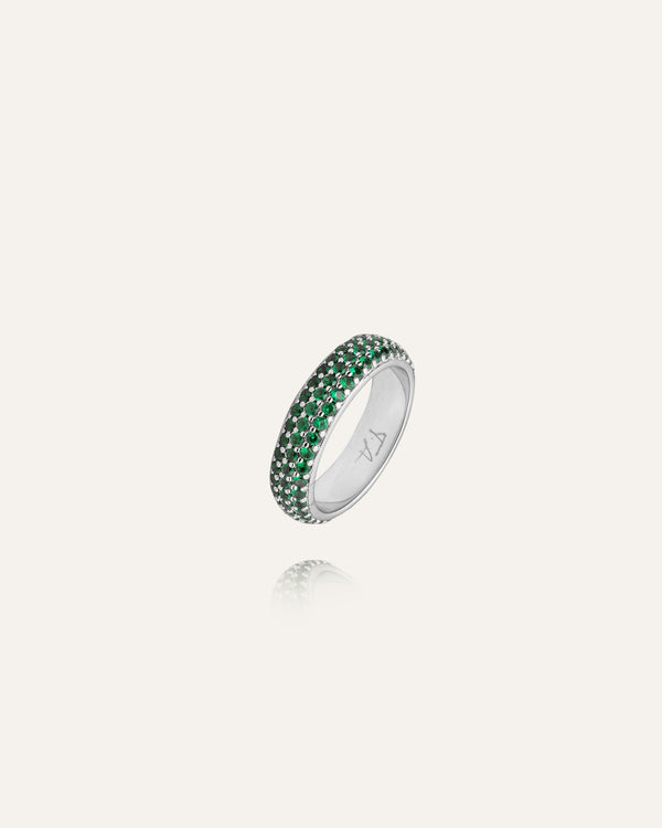 Solar Ring Silver/Green