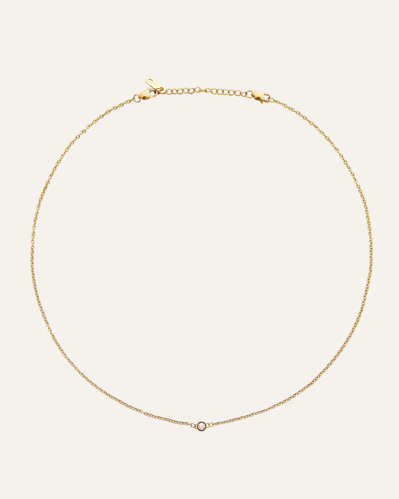 Thin diamond necklace gold