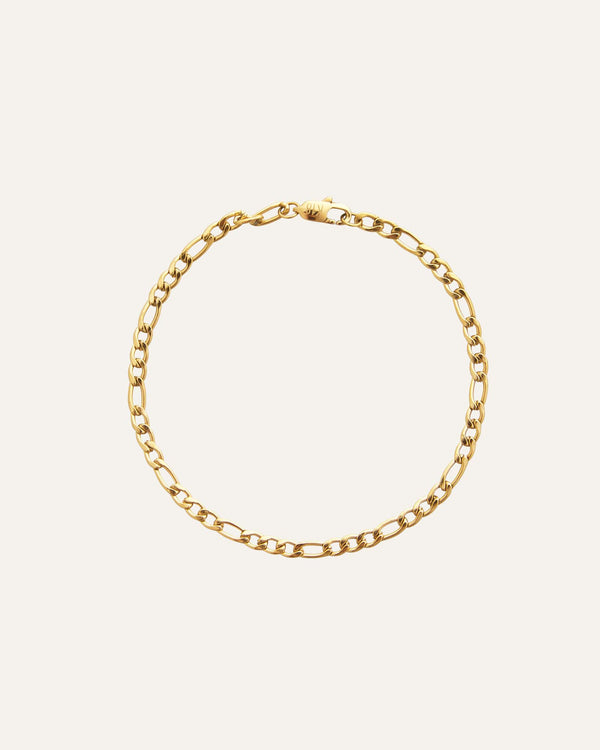 Thin Figaro Bracelet Gold