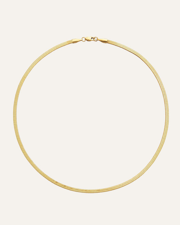 Thin snake necklace gold