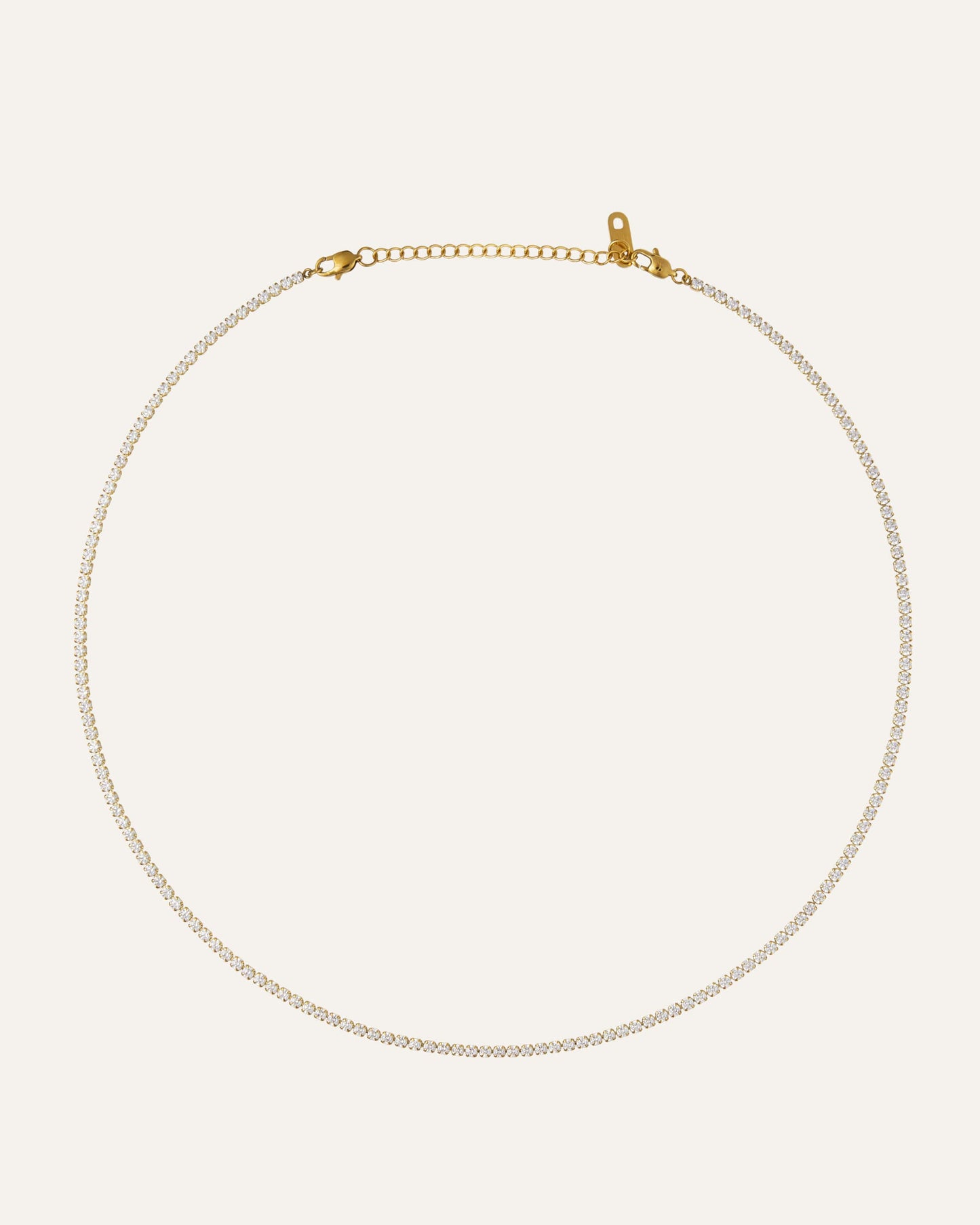 Shiny Tennis Necklace Gold