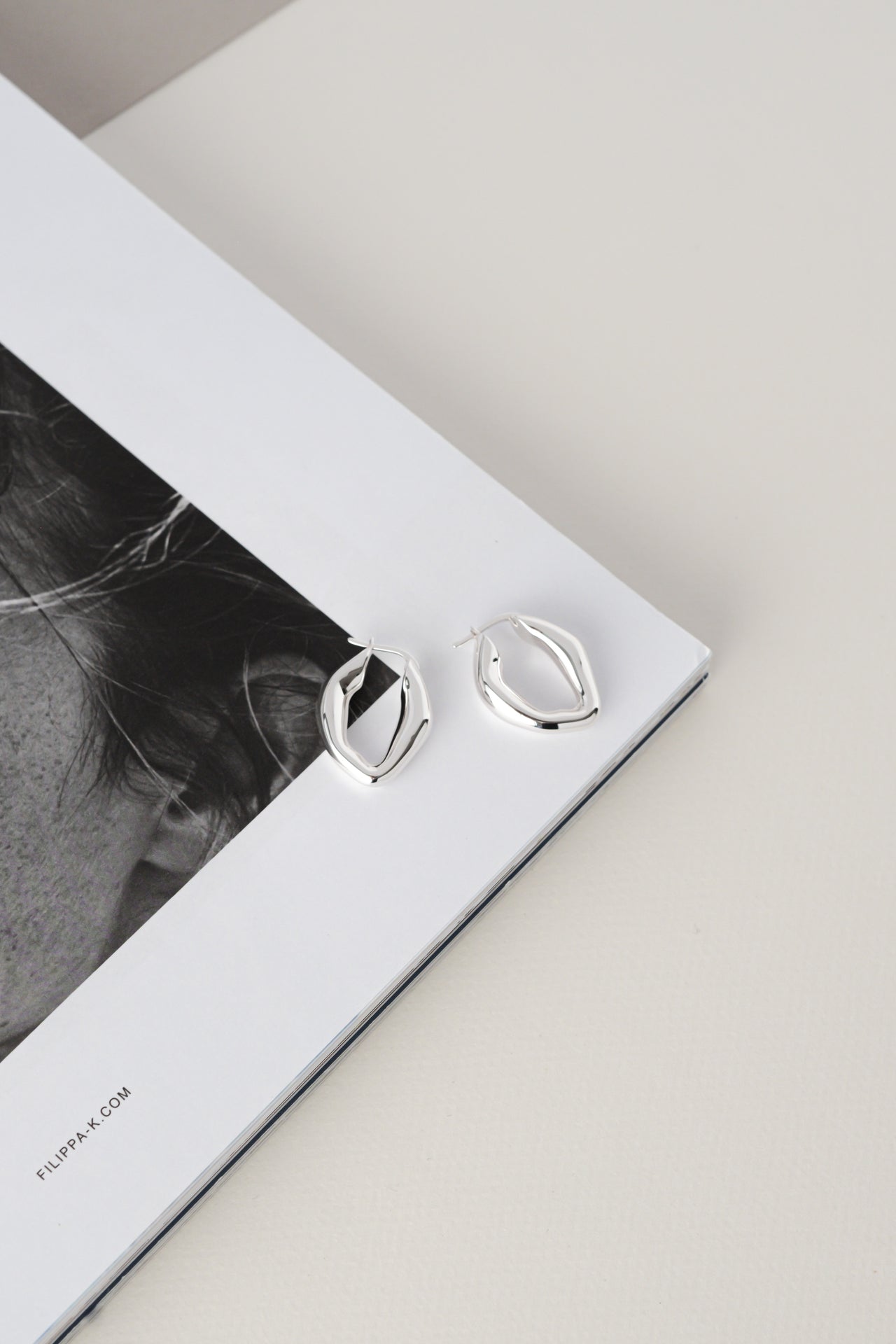 Buckled earrings silver