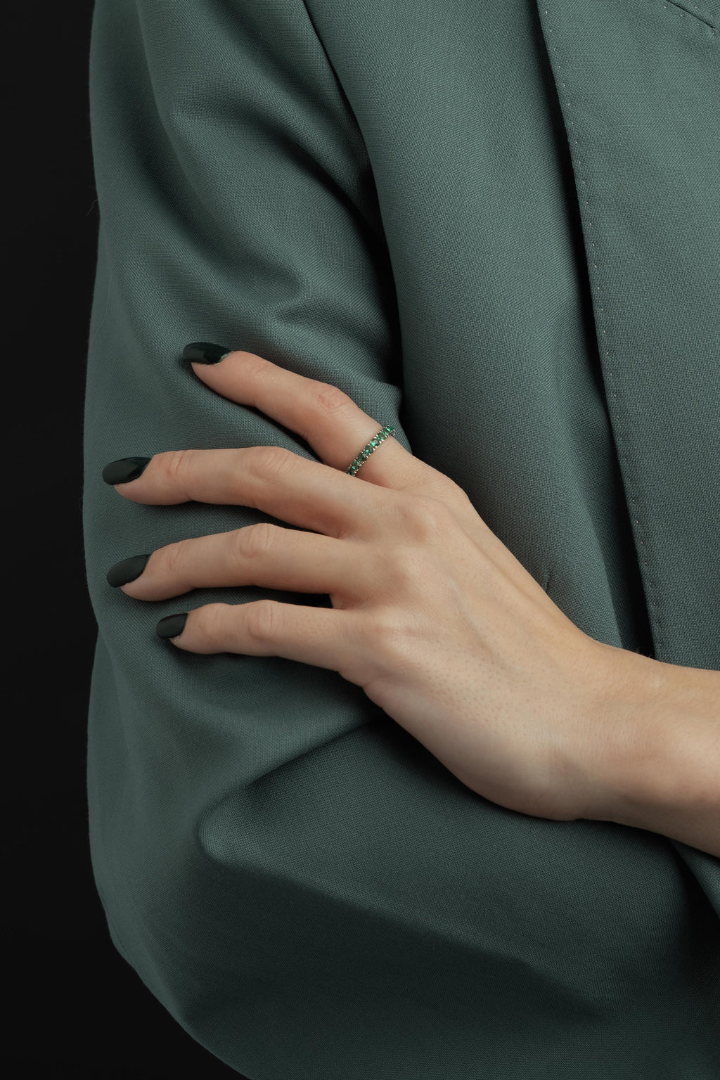 Elipse Ring Silver / Green