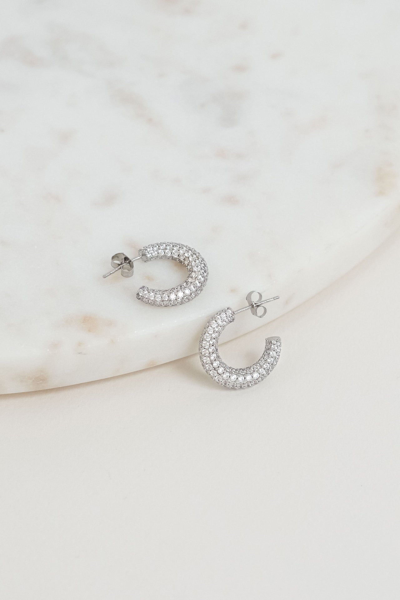 Glasier Earrings Silver/White