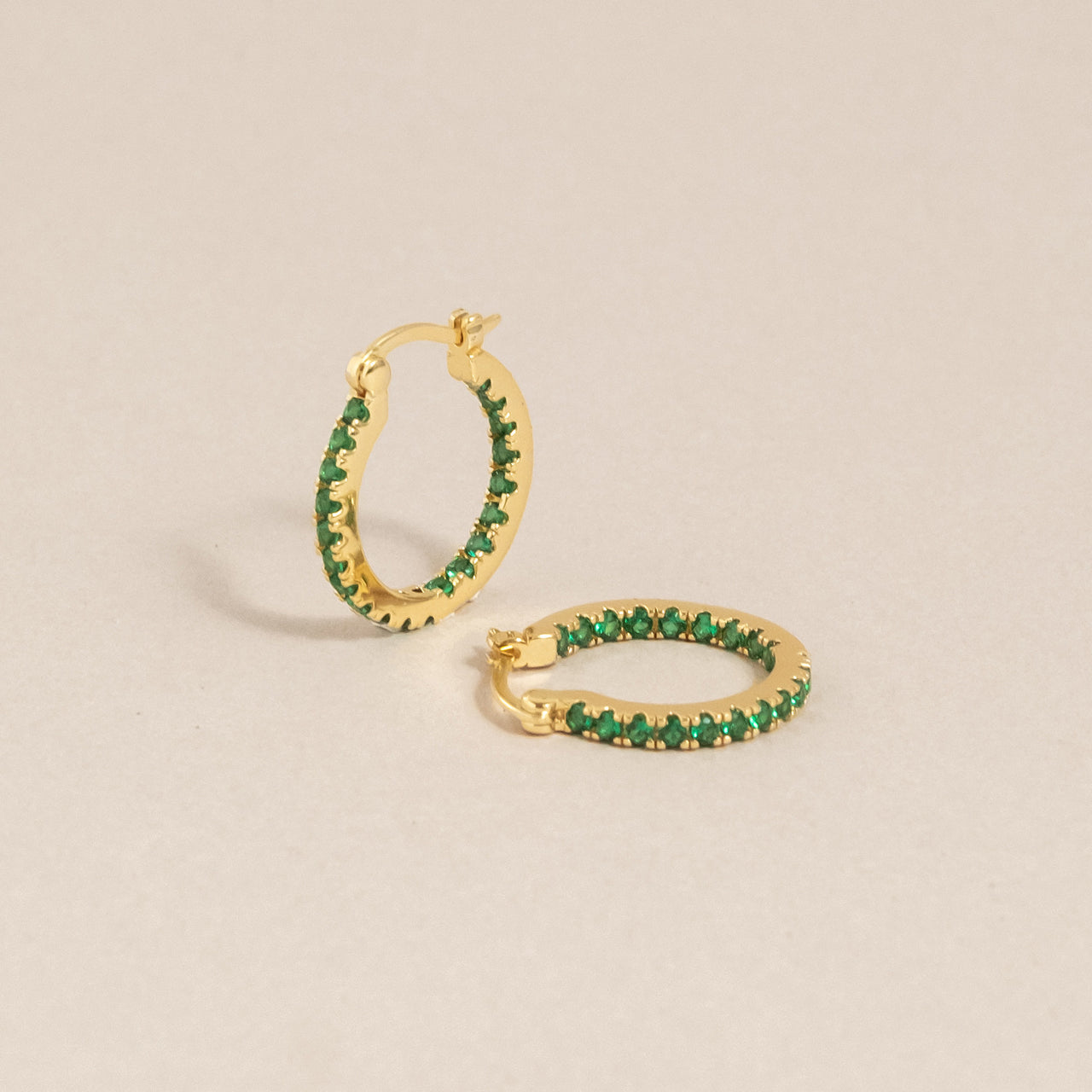 Lunar Earrings Gold / Green