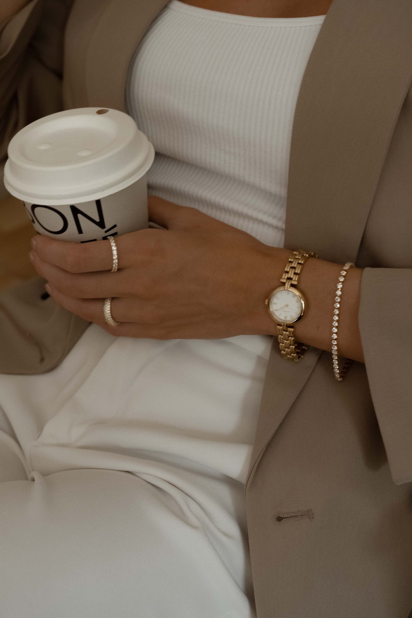 Elipse Ring Gold/White