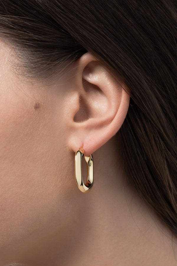 Oval dream earrings gold