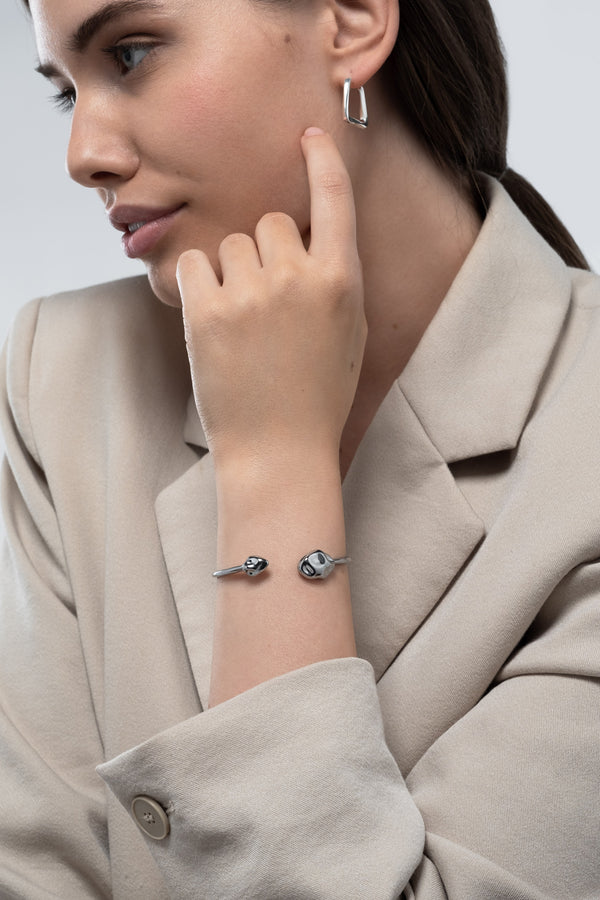 Hammered bracelet silver