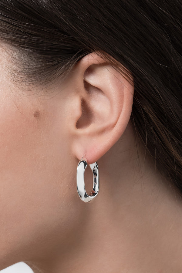 Oval dream earrings silver